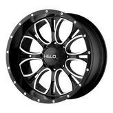 Helo - HE879 - Black - GLOSS BLACK MACHINED - 16" x 8", 0 Offset, 6x139.7 (Bolt Pattern), 106.1mm HUB