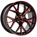 Dai Alloys - A-Spec - Black - Gloss Black - Machined Face - Red Face - 18" x 8", 45 Offset, 5x114.3 (Bolt Pattern), 67.1mm HUB