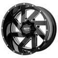 Moto Metal - MO988 MELEE - Black - Gloss Black Milled - 20" x 9", 0 Offset, 8x165.1 (Bolt Pattern), 125.1mm HUB