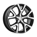 OE Creations - PR159 - Black - GLOSS BLACK WITH MACHINED FACE - 18" x 7.5", 31 Offset, 5x110 (Bolt Pattern), 65.1mm HUB