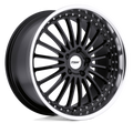 TSW Wheels - SILVERSTONE - Black - Gloss Black with Mirror Cut Lip - 20" x 10", 35 Offset, 5x120 (Bolt Pattern), 76.1mm HUB