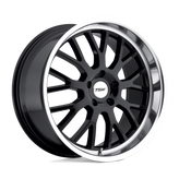 TSW Wheels - TREMBLANT - Black - Gloss Black with Mirror Cut Lip - 19" x 8", 35 Offset, 5x120 (Bolt Pattern), 76.1mm HUB