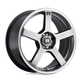 Motegi - MR116 FS5 - Silver - DARK SILVER MACHINED FLANGE - 17" x 7", 40 Offset, 5x100, 114.3 (Bolt Pattern), 72.6mm HUB