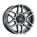 Ion Alloy - 146 - Black - MATTE BLACK WITH MACHINED DART TINT - 20" x 9", 0 Offset, 8x165.1 (Bolt Pattern), 125.2mm HUB