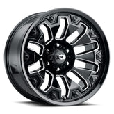 Vision Wheel Off-Road - 362 ARMOR - Black - GLOSS BLACK MILLED SPOKE WITH BLACK BOLT INSERTS - 20" x 9", 12 Offset, 6x139.7 (Bolt Pattern), 78.1mm HUB