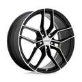 Petrol Wheels - P5C - Black - GLOSS BLACK WITH MACHINED FACE - 18" x 8", 40 Offset, 5x112 (Bolt Pattern), 66.6mm HUB