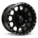 RTX Wheels - Baja - Black - Satin Black with Milled Rivets - 17" x 9", 0 Offset, 6x139.7 (Bolt Pattern), 106.1mm HUB
