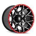 American Truxx - GRIDLOCK - Black - BLACK/MACHINED/RED BEADLOCK - 20" x 12", -44 Offset, 8x165.1 (Bolt Pattern), 125.2mm HUB