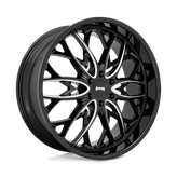 DUB - S263 OG - Black - GLOSS BLACK MILLED - 22" x 9.5", 30 Offset, 6x135 (Bolt Pattern), 87.1mm HUB