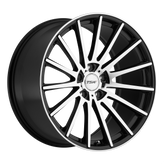 TSW Wheels - CHICANE - Black - GLOSS BLACK W/ MIRROR FACE - 17" x 8", 4 Offset, 5x114.3 (Bolt Pattern), 76.1mm HUB