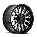 Ion Alloy - 152 - Black - Black/Machined - 20" x 9", 0 Offset, 8x165.1 (Bolt pattern), 125.2mm HUB