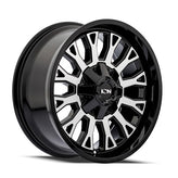 Ion Alloy - 152 - Black - Black/Machined - 20" x 9", 0 Offset, 8x180 (Bolt pattern), 124.1mm HUB