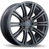 Replika - R172 - Gunmetal - Gloss Gunmetal - 18" x 8", 35 Offset, 5x120 (Bolt Pattern), 72.6mm HUB