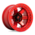 Fuel - D123 BLOCK BEADLOCK - CANDY RED WITH CANDY RED RING - 17" x 8.5", 0 Offset, 6x139.7 (Bolt Pattern), 106.1mm HUB