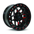 RTX Wheels - Zion - Black Milled Red - 20" x 9", -15 Offset, 5x127 (Bolt Pattern), 71.5mm HUB