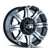 Ion Alloy - 187 - Black - BLACK/MACHINED FACE/MACHINED LIP - 16" x 8", 10 Offset, 6x139.7 (Bolt Pattern), 108mm HUB