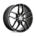 Petrol Wheels - P5C - Black - GLOSS BLACK WITH MACHINED FACE - 18" x 8", 40 Offset, 5x114.3 (Bolt Pattern), 76.1mm HUB