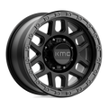 KMC Wheels - KM544 MESA - Black - SATIN BLACK WITH GLOSS BLACK LIP - 17" x 9", 18 Offset, 8x165.1 (Bolt Pattern), 125.1mm HUB