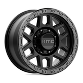 KMC Wheels - KM544 MESA - Black - SATIN BLACK WITH GLOSS BLACK LIP - 17" x 9", 18 Offset, 8x165.1 (Bolt Pattern), 125.1mm HUB