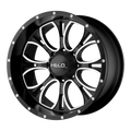 Helo - HE879 - Black - GLOSS BLACK MACHINED - 17" x 9", 18 Offset, 8x180 (Bolt Pattern), 124.2mm HUB