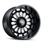 Cali Off-Road - PARADOX - Black - GLOSS BLACK/MILLED SPOKES - 24" x 14", -76 Offset, 8x165.1 (Bolt Pattern), 125.2mm HUB