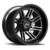 Motiv Off Road - Millenium - Black - Machined Gloss Black - 22" x 10", -12 Offset, 5x127, 139.7 (Bolt Pattern), 87.1mm HUB