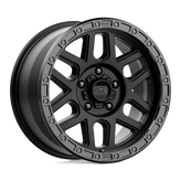 KMC Wheels - KM544 MESA - Black - SATIN BLACK WITH GLOSS BLACK LIP - 17" x 9", 18 Offset, 5x127 (Bolt Pattern), 71.5mm HUB