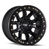 Dirty Life - DT-1 - Black - MATTE BLACK/BLACK SIMULATED BEADLOCK RING - 17" x 9", -12 Offset, 5x114.3 (Bolt Pattern), 72.6mm HUB