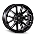 Mayhem - CROSSFIRE - Black - GLOSS BLACK MILLED - 20" x 9.5", 25 Offset, 6x135 (Bolt Pattern), 87.1mm HUB