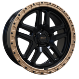 Envy Wheels - FFT-9 - Black - GLOSS BLACK / GLOSS BRONZE BEADLOCK - 20" x 9", -12 Offset, 5x127 (Bolt Pattern), 71.6mm HUB