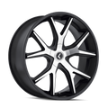 Kraze Wheels - SPLTZ - Black - BLACK/MACHINED - 24" x 9.5", 18 Offset, 5x127, 139.7 (Bolt Pattern), 87mm HUB