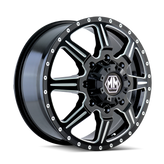 Mayhem - MONSTIR - Black - BLACK/MILLED SPOKES - 20" x 8.25", 127 Offset, 8x165.1 (Bolt Pattern), 121.3mm HUB