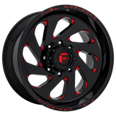 Fuel - D638 VORTEX - Black - GLOSS BLACK RED TINTED CLEAR - 20" x 12", -44 Offset, 8x180 (Bolt Pattern), 124.2mm HUB