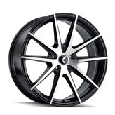 Kraze Wheels - KR193 - Black - BLACK/MACHINED FACE - 18" x 8", 40 Offset, 5x115 (Bolt Pattern), 72.6mm HUB