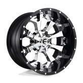 Fuel - D246 ASSAULT - Polished - CHROME PLATED GLOSS BLACK LIP - 20" x 12", -43 Offset, 6x135, 139.7 (Bolt Pattern), 106.1mm HUB