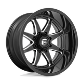 Fuel - D749 HAMMER - Black - GLOSS BLACK MILLED - 20" x 9", 1 Offset, 8x180 (Bolt Pattern), 124.2mm HUB