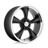 American Racing Vintage - VN338 BOSS TT - Black - TEXTURED BLACK WITH DIAMOND CUT LIP - 20" x 10", 2 Offset, 5x127 (Bolt Pattern), 78.1mm HUB