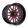 Fuel - D663 IGNITE - Black - GLOSS BLACK RED TINTED CLEAR - 22" x 12", -43 Offset, 6x135 (Bolt Pattern), 87.1mm HUB