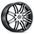 Kraze Wheels - CRAY - Black - BLACK/MACHINED - 20" x 8.5", 35 Offset, 5x114.3, 120 (Bolt Pattern), 74.1mm HUB