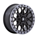 MSA Offroad Wheels - M48 PORTAL BEADLOCK - Black - SATIN BLACK WITH GRAY TINT RING - 15" x 6", 38 Offset, 4x110 (Bolt Pattern), 115.1mm HUB