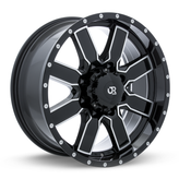 RTX Wheels - Steppe - Black - Black Machined - 18" x 9", 15 Offset, 8x180 (Bolt Pattern), 125mm HUB