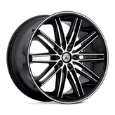 Asanti Black - ABL-10 POLLUX - Black - MACHINED FACE BLACK LIP - 20" x 8.5", 38 Offset, 5x114.3 (Bolt Pattern), 74.1mm HUB