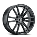 Kraze Wheels - LUSSO - Black - GLOSS BLACK - 17" x 8", 38 Offset, 5x112 (Bolt Pattern), 66.6mm HUB