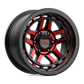 KMC Wheels - KM540 RECON - Black - GLOSS BLACK MACHINED WITH RED TINT - 17" x 9", -12 Offset, 6x139.7 (Bolt Pattern), 106.1mm HUB