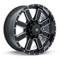RTX Wheels - Steppe - Black - Black Machined - 20" x 9", 15 Offset, 8x170 (Bolt Pattern), 125mm HUB