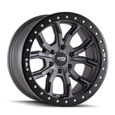 Dirty Life - DT-1 - Gunmetal - MATTE GUNMETAL WITH SIMULATED RING - 17" x 9", -12 Offset, 5x127 (Bolt Pattern), 78.1mm HUB