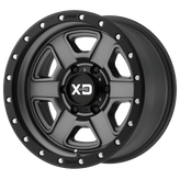XD Series - XD133 FUSION OFF-ROAD - Black - Satin Gray With Satin Black Lip - 18" x 9", 0 Offset, 6x135 (Bolt Pattern), 87.1mm HUB
