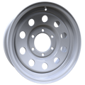 Envy Wheels - TRAILER STEEL MODULAR - White - WHITE / RED AND BLUE PIN STRIPE - 15" x 6", 0 Offset, 6x139.7 (Bolt Pattern), 108mm HUB