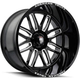 American Truxx - RESTLESS - Black - BLACK MILLED - 22" x 12", -44 Offset, 8x165.1 (Bolt Pattern), 125.2mm HUB