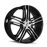 Kraze Wheels - HELLA - Black - BLACK/MACHINED - 20" x 8.5", 15 Offset, 5x115, 120 (Bolt Pattern), 74.1mm HUB